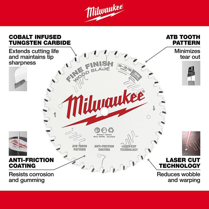 Milwaukee 5-3/8 in. 36T Fine Finish Circular Saw Blade, large image number 3