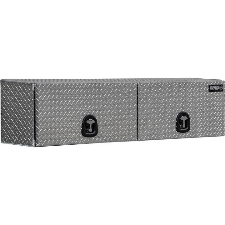 Buyers Products Company 16x13x72 Inch Diamond Tread Aluminum Topsider Truck Box with Flip-Up Doors
