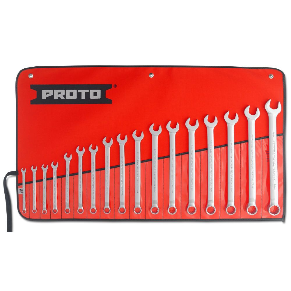 Proto 17 Piece Full Polish Metric Combination Wrench Set 12 Point, large image number 2