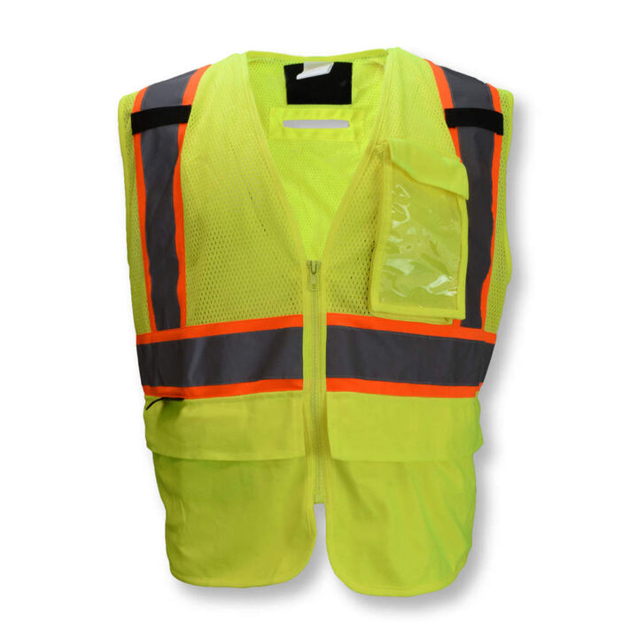 Radians Polyester Type R Class 2 Safety Tether Vest, Hi-Vis Green, Large, large image number 2