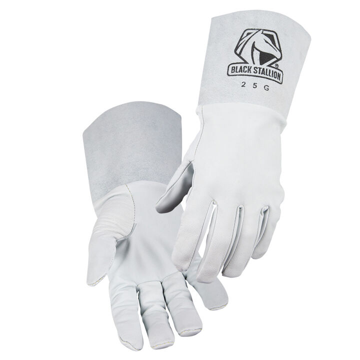 Black Stallion Pearl White Grain Goatskin TIG Gloves