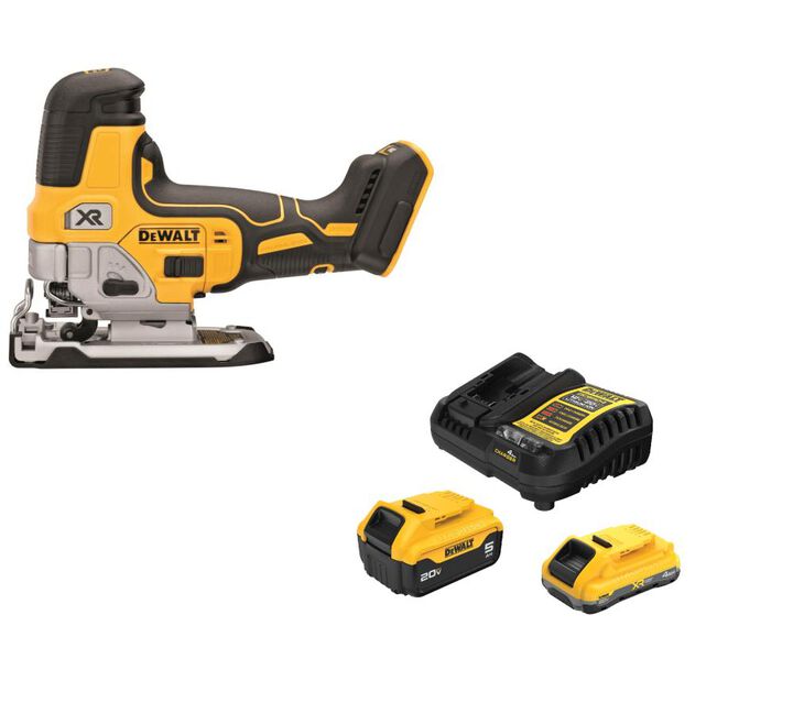 DEWALT 20V MAX XR Body Grip Jig Saw with Starter Kit Bundle