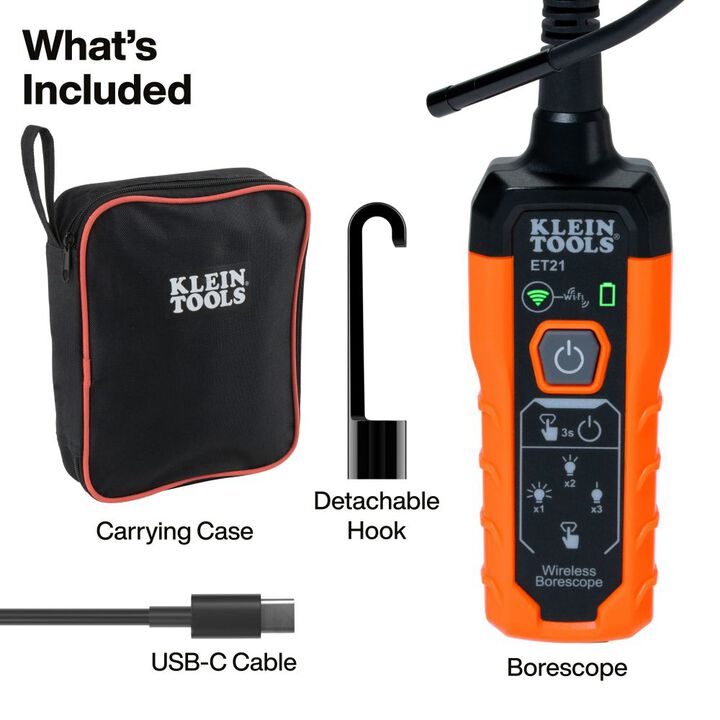 Klein Tools WiFi Inspection Borescope, large image number 1