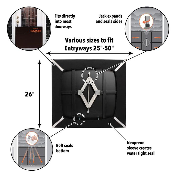 Quick Dam Expanding Doorway Flood Barrier Fits 30 in. to 35 in., large image number 11