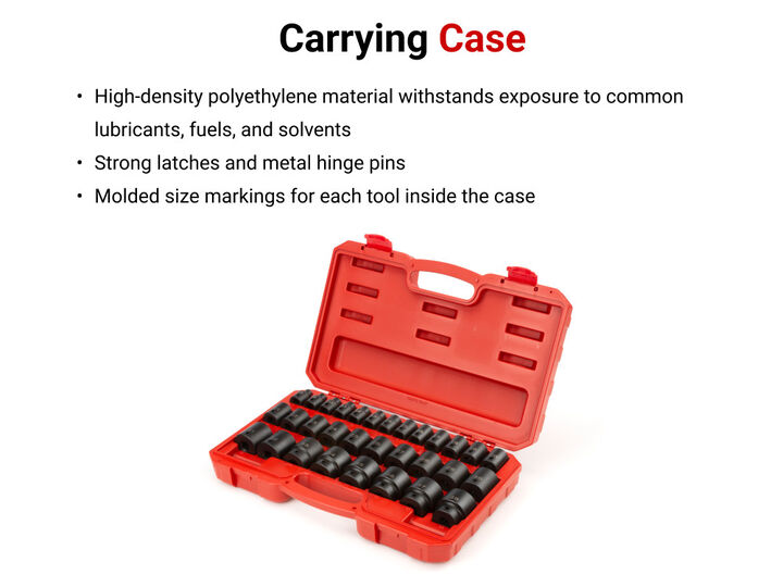 Tekton 1/2 Inch 6 Point Impact Socket Set Case, 31 Pieces (8-38 mm), large image number 5