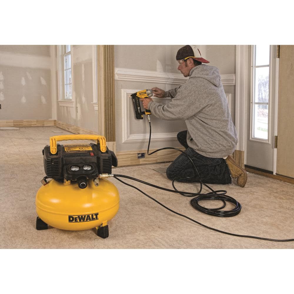 DEWALT 6 gal 165 PSI Pancake Compressor with 50ft Air Hose Bundle, large image number 5