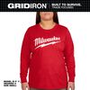 Milwaukee Womens GRIDIRON Logo Tee, Long Sleeve, Red Medium, small image number 1