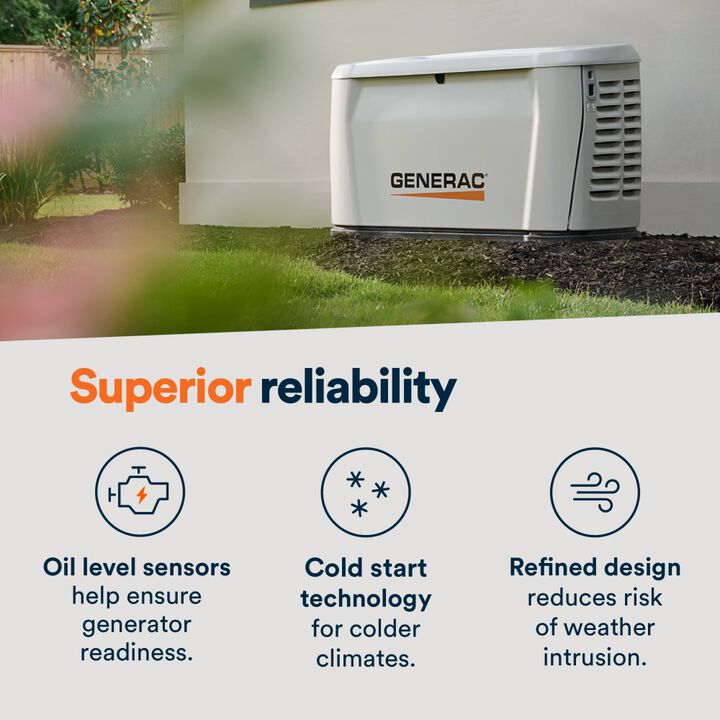 Generac Next Generation 14000 Watt 14kW Dual Fuel 50 State Air Cooled Home Standby Generator, large image number 10