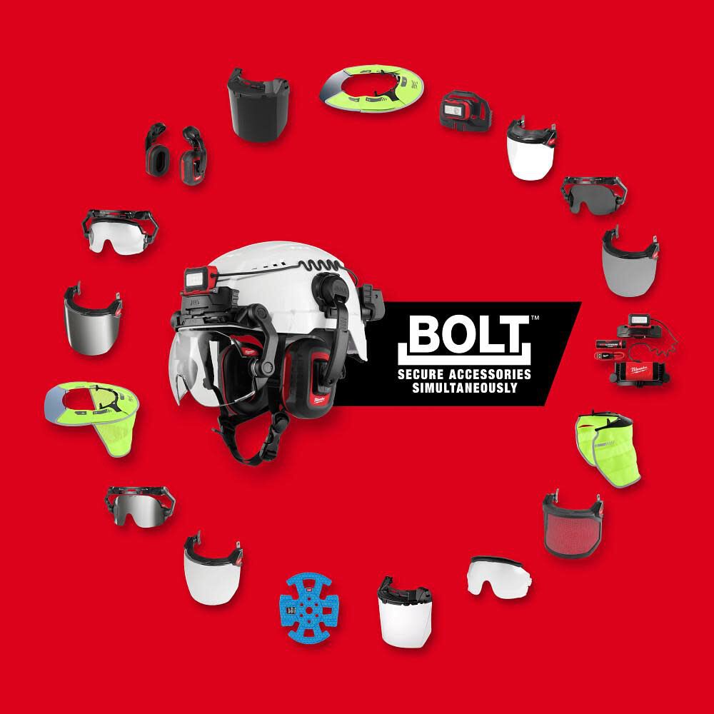 Milwaukee BOLT Full Brim Non-Vented Safety Helmet  Type 2, Class E, White, large image number 13