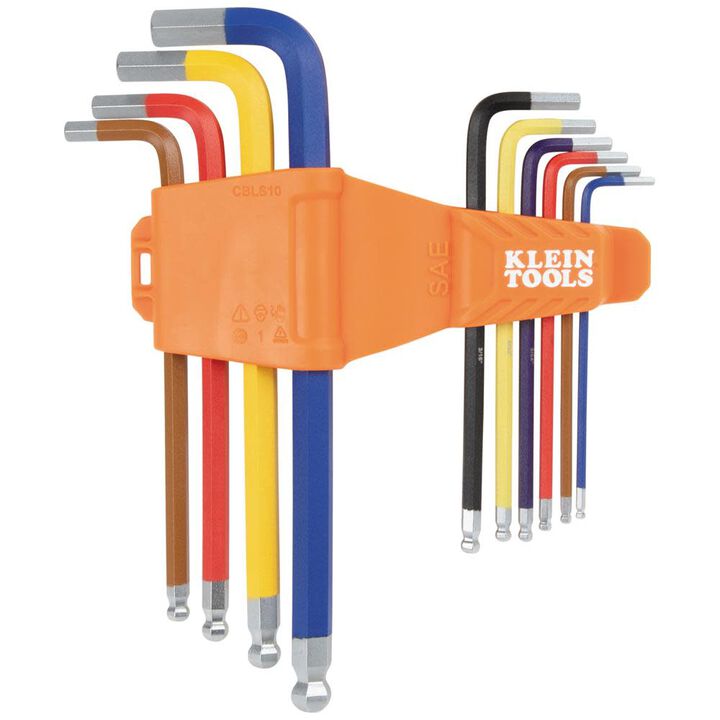 Klein Tools Powder Coated SAE Hex Key Set, 10 Piece
