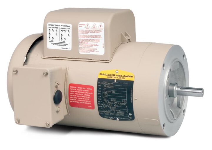 Baldor-Reliance 3HP 1800RPM 184TC 1PH TEFC C-Face No Base AC Motor