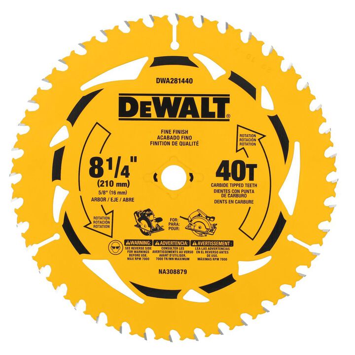 DEWALT 8-1/4 Inch 40T Circular Saw Blade