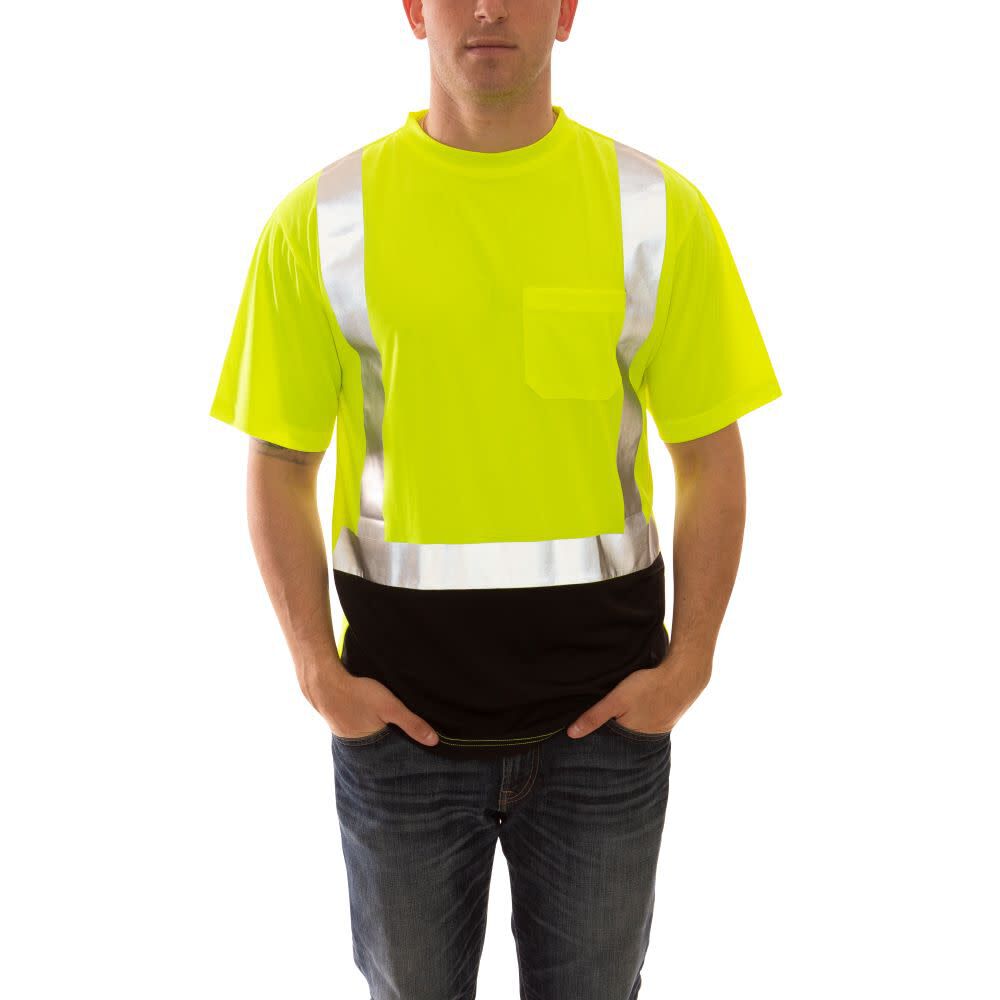 Tingley Job Sight Class 2 Black Front T-Shirt Short Sleeve Hi-Vis 3X, large image number 1