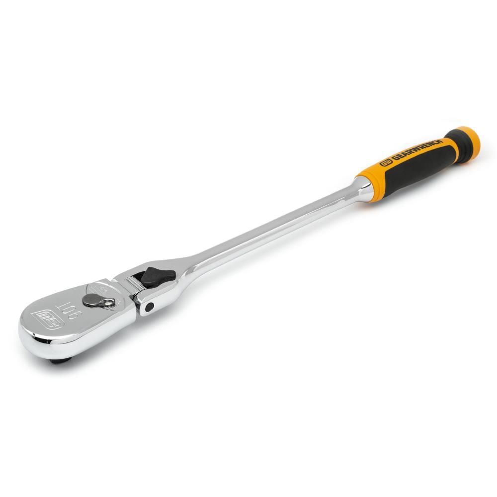GEARWRENCH 1/2in Drive 90 Tooth Dual Material Locking Flex Head Teardrop Ratchet 17in, large image number 3