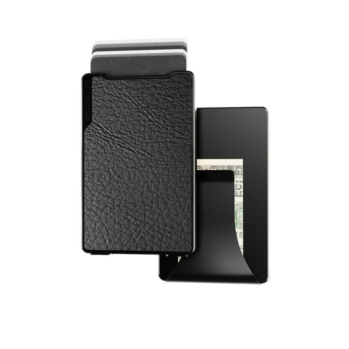 Groove Life Premium Full-Grain Leather Wallet, Midnight and Black