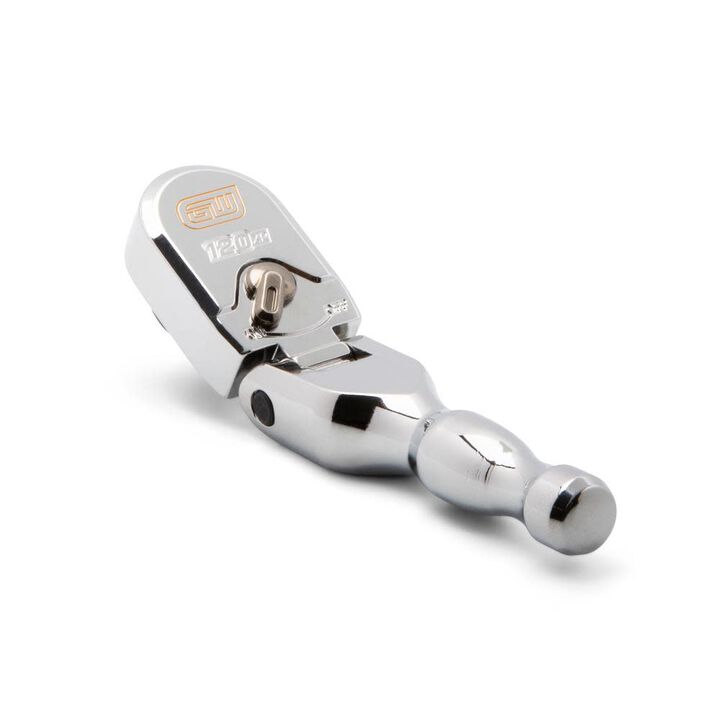 GEARWRENCH 120XP 3/8 Inch Drive Full Polish Chrome Stubby Flex Head Teardrop Ratchet, large image number 1