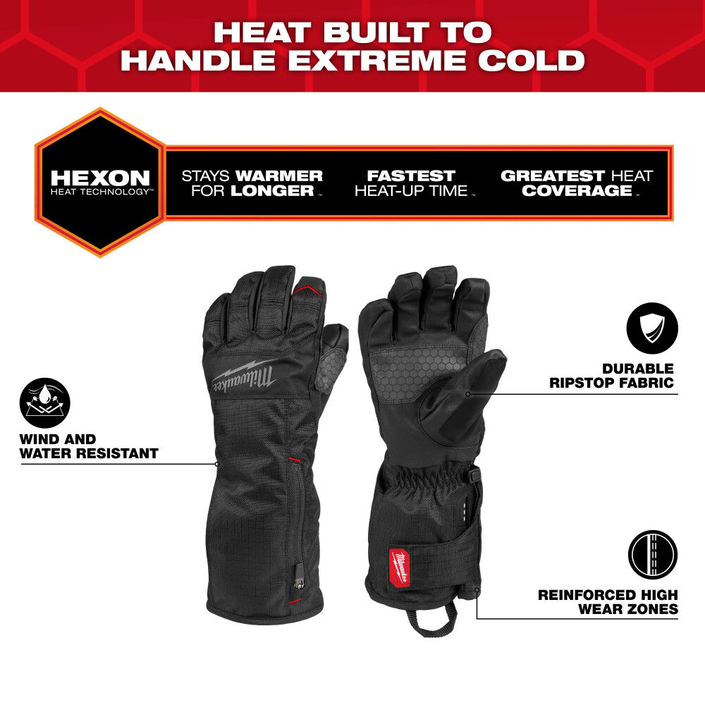 Milwaukee Heated Winter Gloves, Black, XL, large image number 6