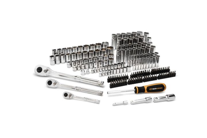 GEARWRENCH 179 Piece 1/4 Inch, 3/8 Inch, 1/2 Inch Dr. SAE/MM Mechanics Hand Tool Racing Set