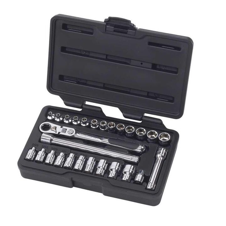 GEARWRENCH 27 Pc 1/4in Drive Pass-Thru 6 Point Standard SAE/Metric Mechanics Tool Set, large image number 0