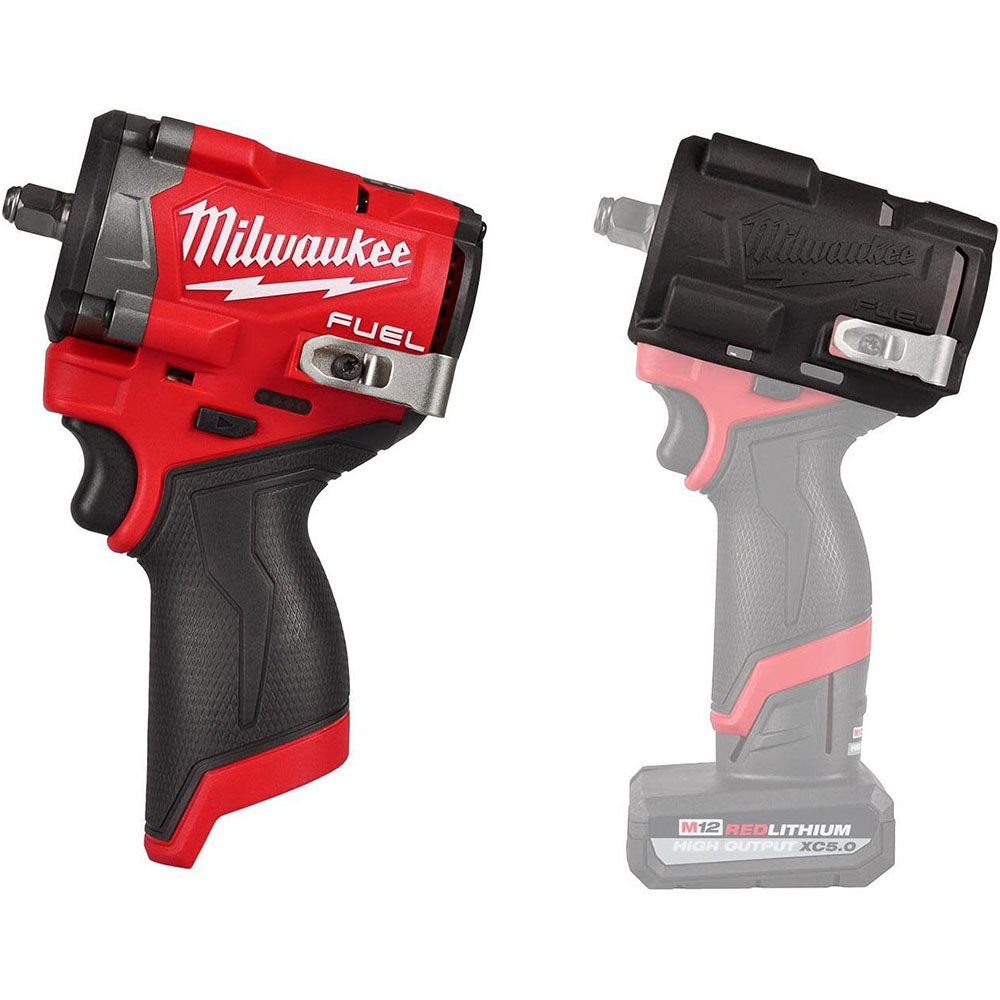 Milwaukee M12 FUEL Stubby 3/8" Impact Wrench (Bare Tool) with Protective Boot, large image number 1