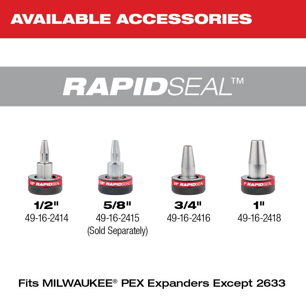 Milwaukee M12 FUEL ProPEX Expander Kit with 1/2inch-1inch RAPID SEAL ProPEX Expander Heads, large image number 9