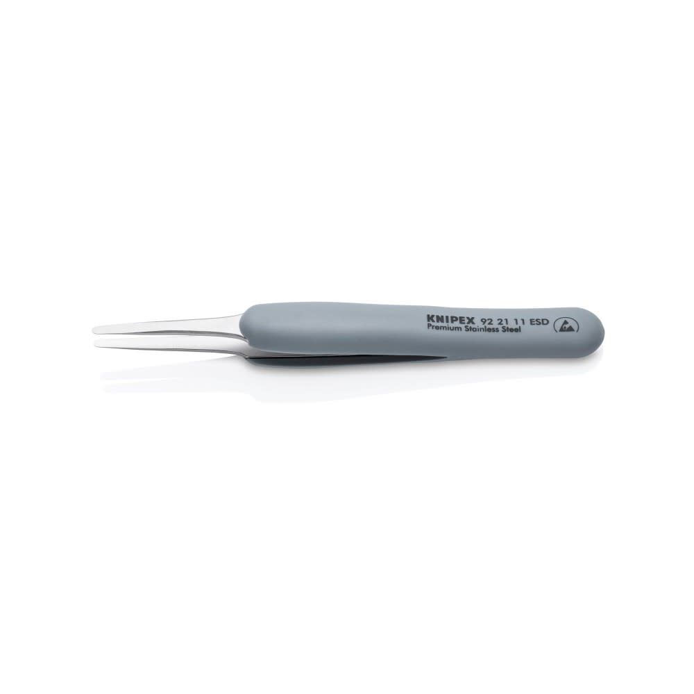 Knipex 4 Inch SS Blunt Tip Precision Tweezer with ESD Handle, large image number 2
