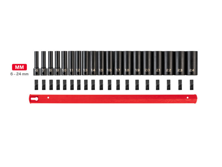 Tekton 3/8 Inch Deep 12 Point Impact Socket Set, 19 Piece (6-24 mm), large image number 1