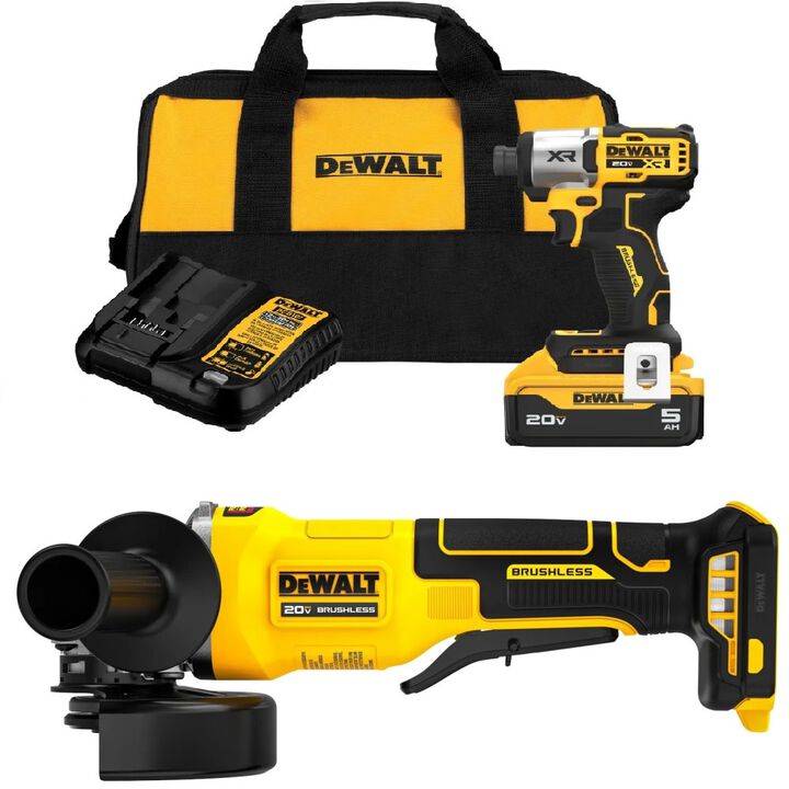 DEWALT 20V Max Impact Driver and Grinder Bundle