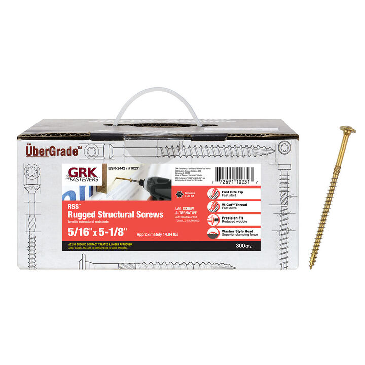 GRK Fasteners RSS Screw Bulk 5/16 x 5in1/8