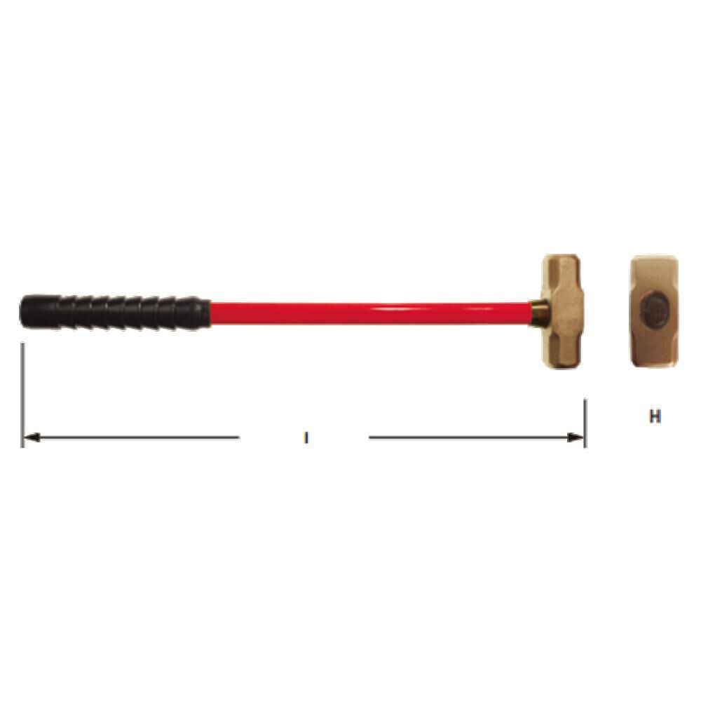 CS Unitec Non-sparking Sledge Hammer 12 Lbs (5.44 Kg), Aluminum Bronze, large image number 2