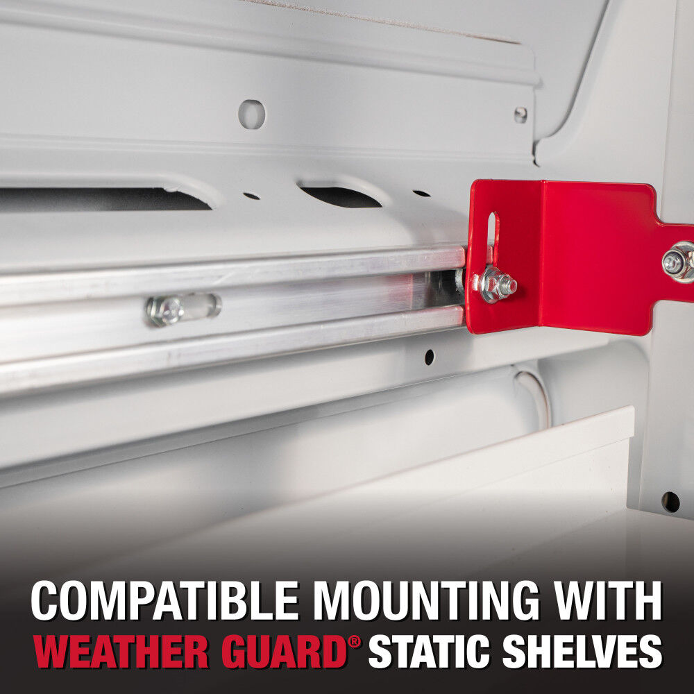 Weather Guard 36 Inch White/Red Aluminum Folding Van Shelving, large image number 11