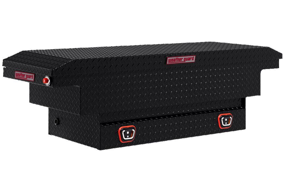Weather Guard Saddle Truck Tool Box Aluminum Compact Low Profile Black, large image number 1