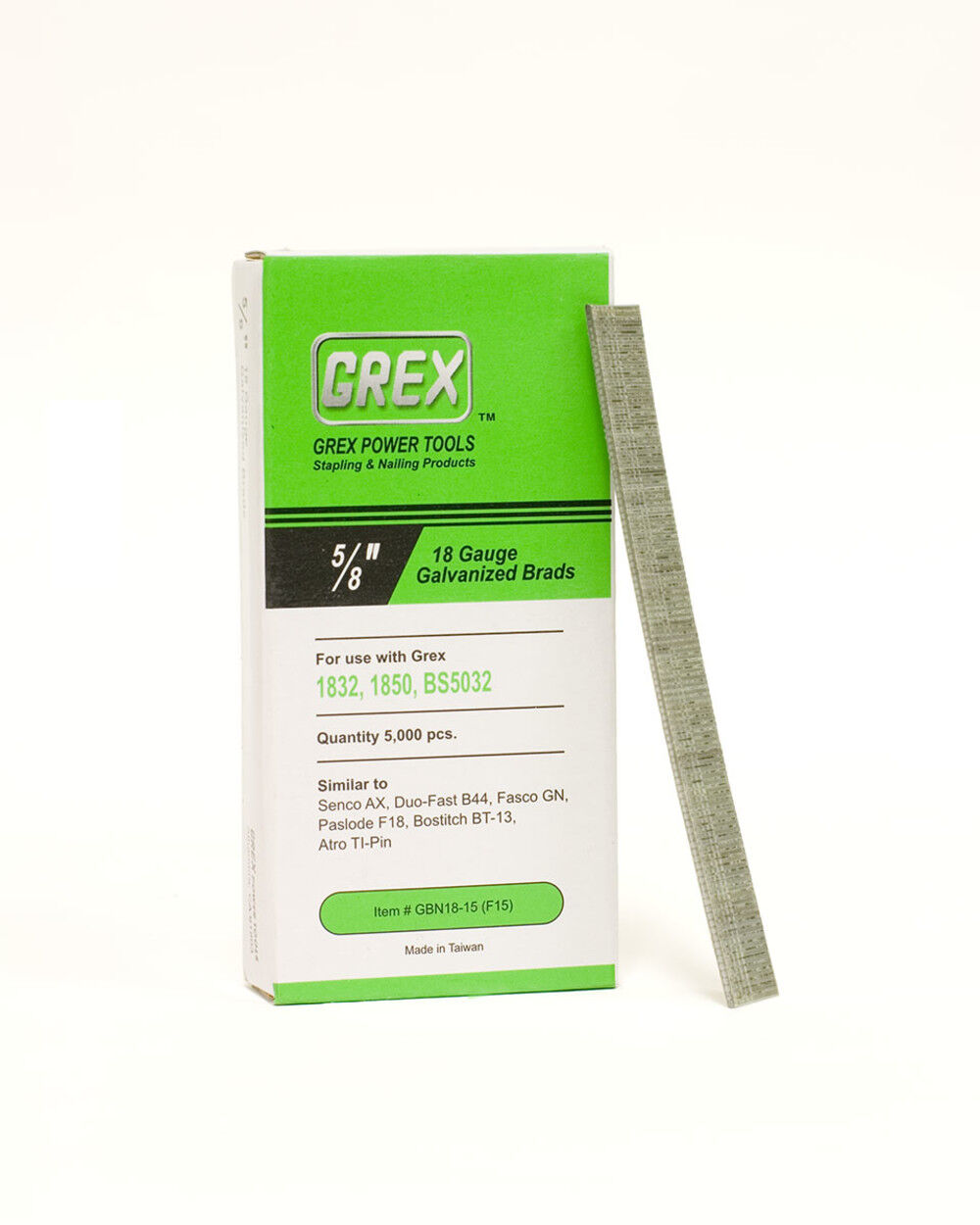 Grex Power Tools 5/8in 18 Gauge Brad Nails Galvanized 5000qty, large image number 1