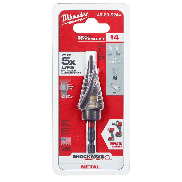Milwaukee SHOCKWAVE Impact Duty Step Bit #4 3/16 - 7/8 in., large image number 6
