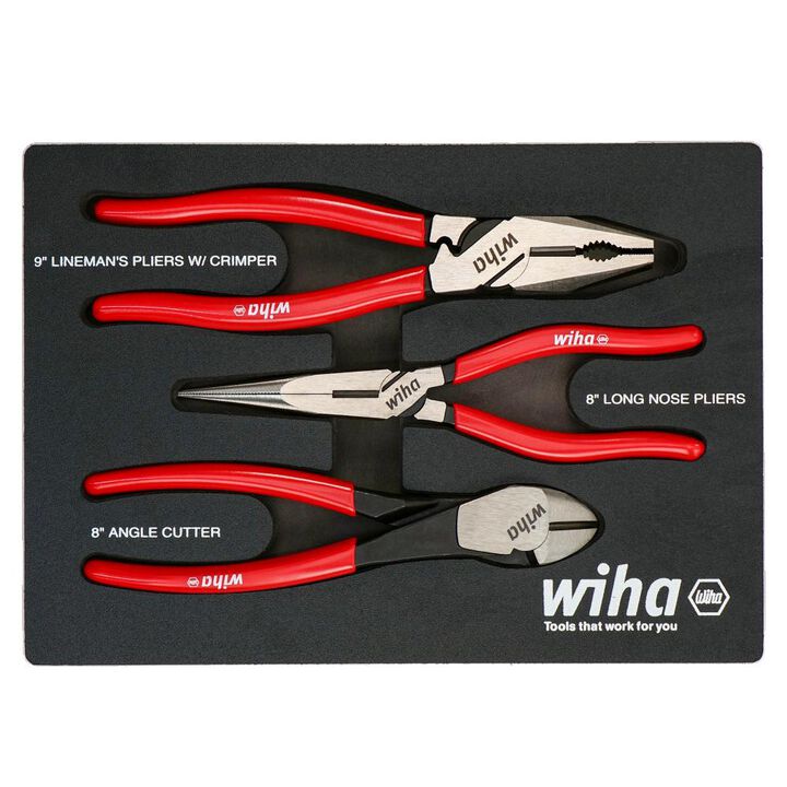 Wiha Classic Grip Pliers and Cutters Tray Set 3pc