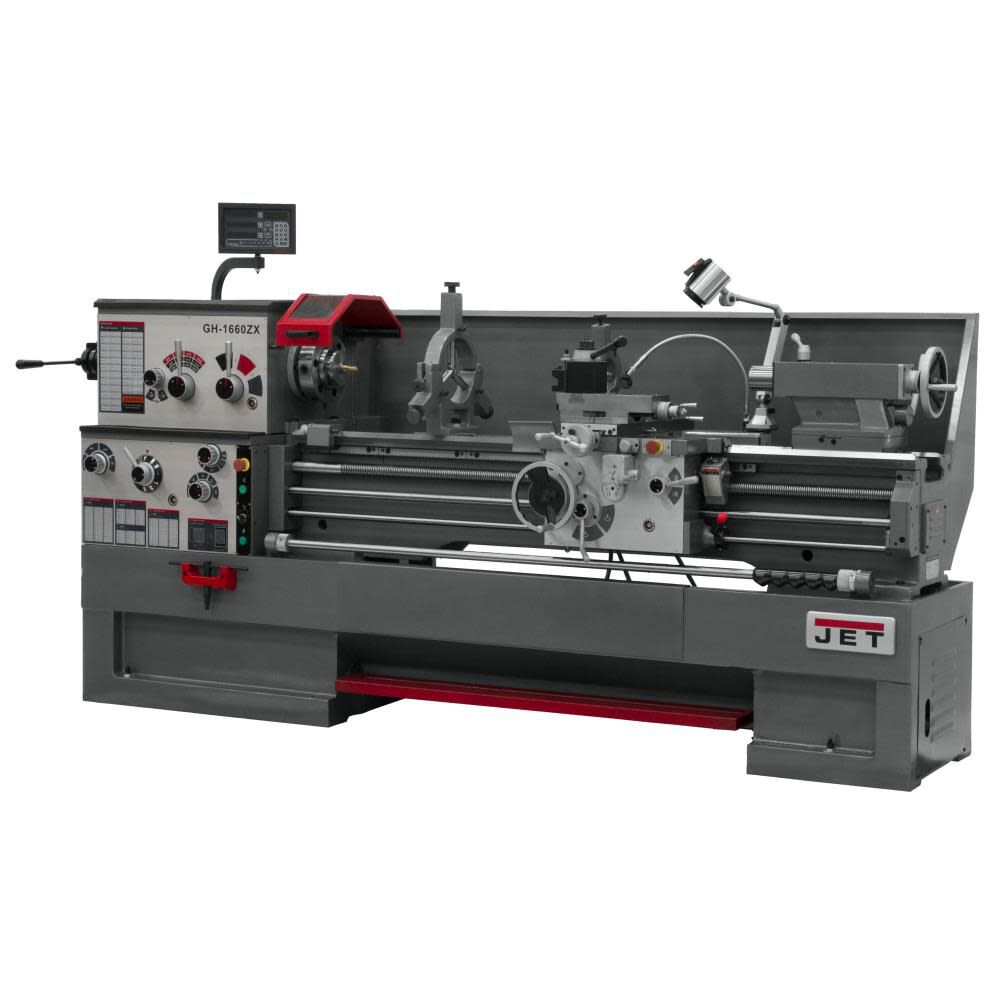 JET Gear Head 16 x 60 ZX Lathe with 2-Axis ACU-RITE 200S & Collet Closer Installed, large image number 3