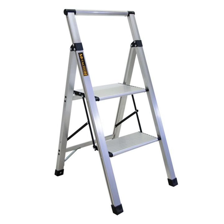 Metaltech Ultra Flat 2-Step Stool Aluminum Step Stool