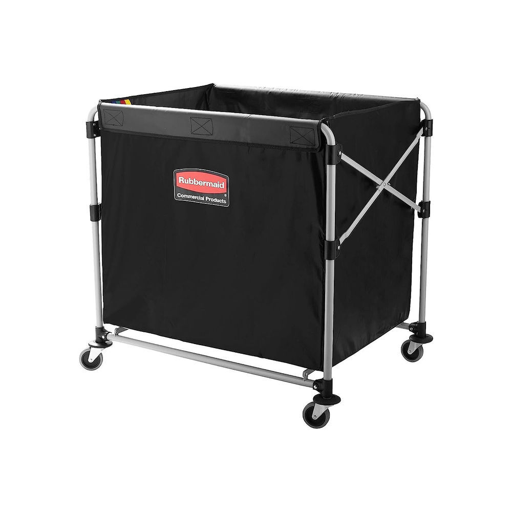 Rubbermaid 220 Lbs 8 Bushel Black Single Stream Collapsible X-Cart Basket, large image number 7