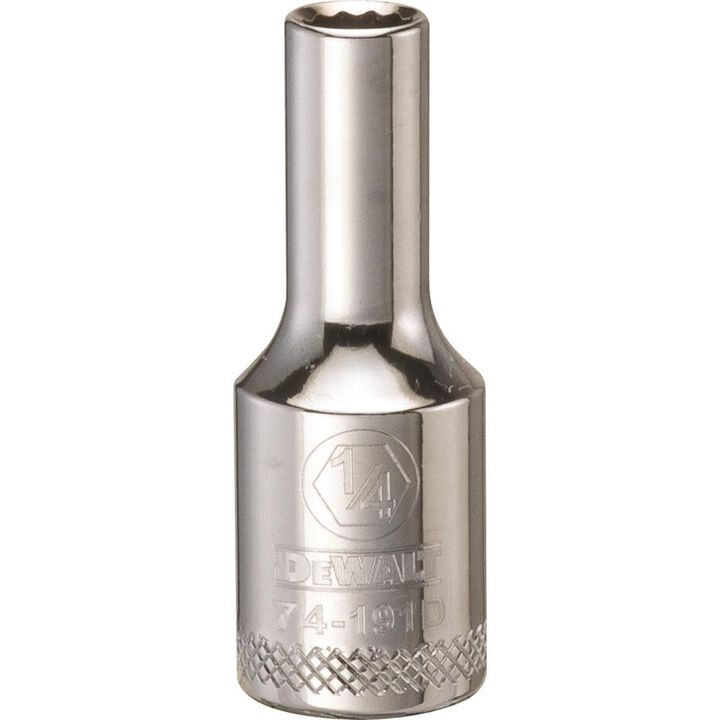 DEWALT Socket 12 Point 3/8in Drive Deep 1/4in SAE