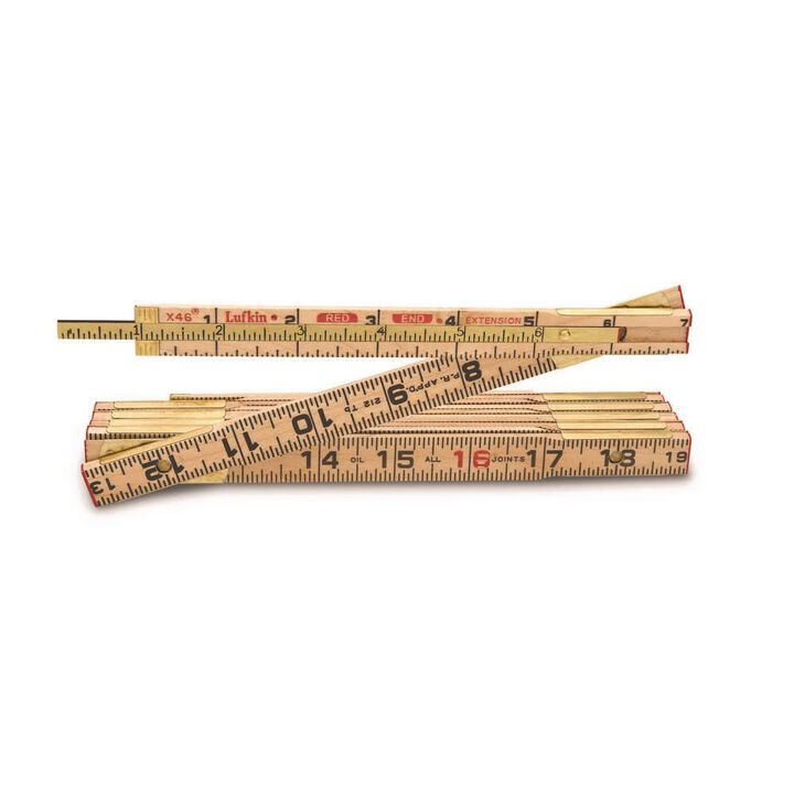 Crescent Lufkin 5/8in x 6' Red End Wood Rule with 6in Slide Rule Extension