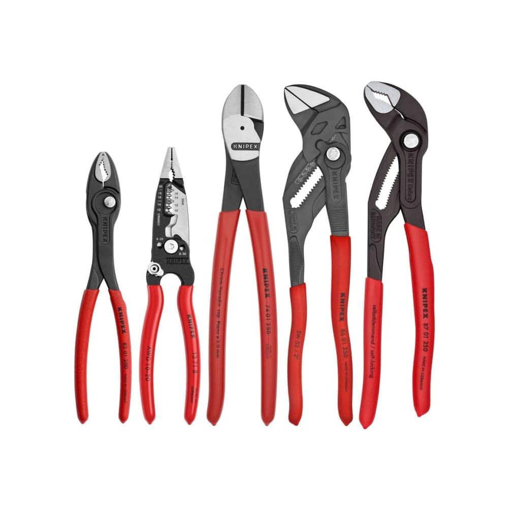 Knipex Core Pliers Tool Set in Tool Roll with Plastic Dipped Handle 5 Piece, large image number 2