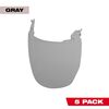 Milwaukee Gray Face Shield Replacement Lenses No Brim Helmet Only Mount 5pk, small image number 1