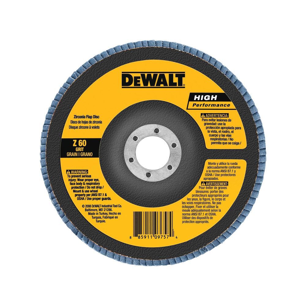 DEWALT 4 In. X5/ 8 In. 60 Grit Zirconia Flap DSC, large image number 1