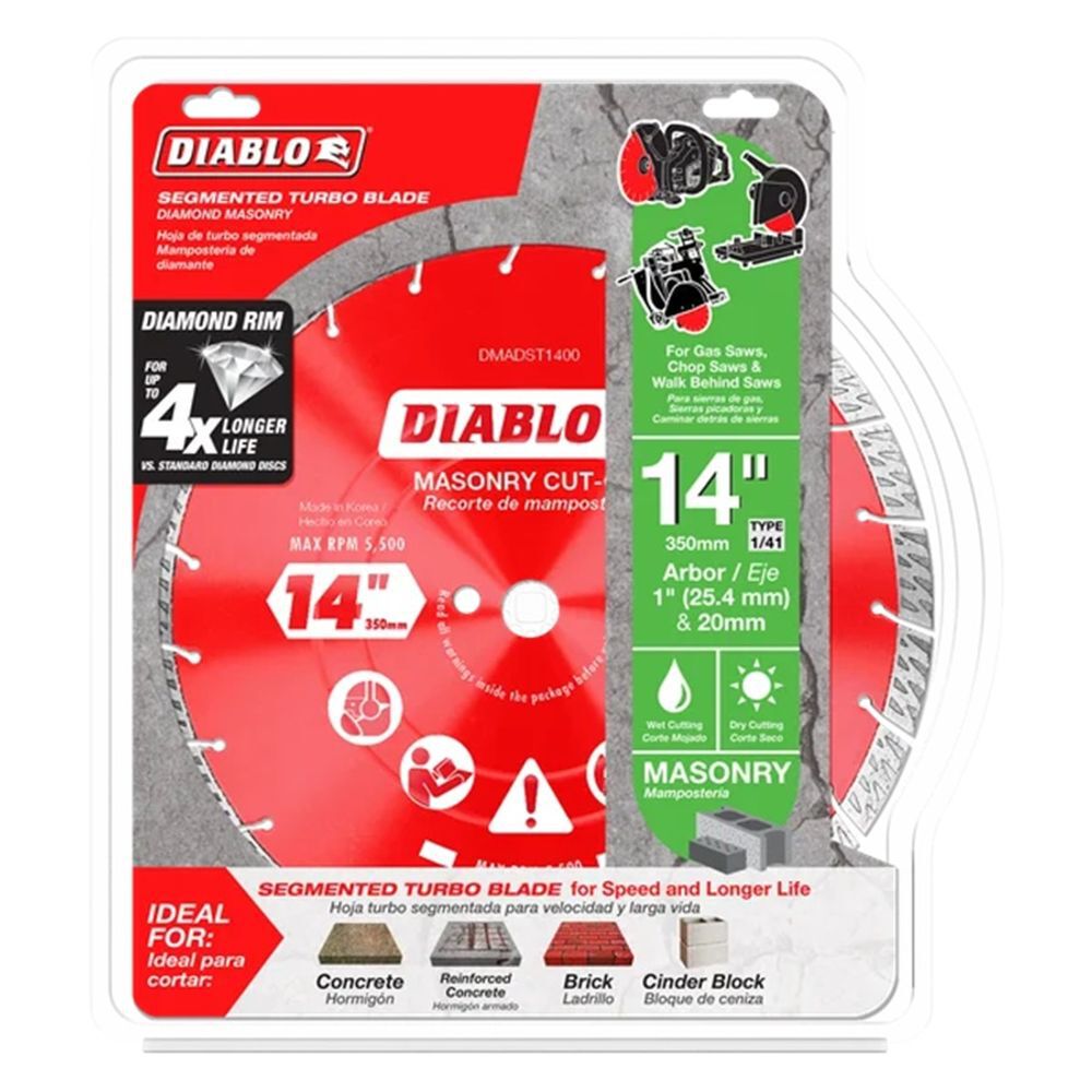 Diablo Tools 14 Inch Segmented Turbo Rim Diamond Cut-Off Blade for Masonry, large image number 2