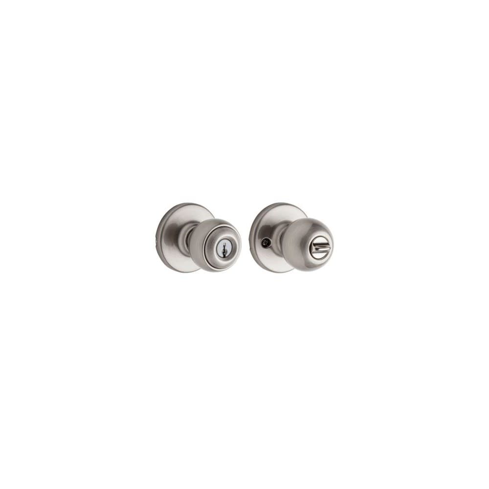 Kwikset Polo Door Knob Satin Chrome Exterior Keyed Entry Round, large image number 3