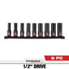 Milwaukee SHOCKWAVE Impact Duty 1/2in Drive Metric Deep 6 Point Socket Set 9pc, small image number 2