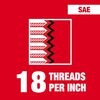 Milwaukee 3/8 in -18 NPT Straight Flute Taper Tap, small image number 2