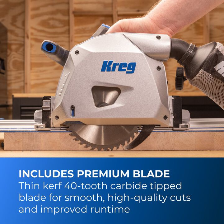 Kreg 20V Ionic Drive 6-1/2 Inch Plunge Cut Track Saw & 62 Inch Guide Track Bundle, large image number 5