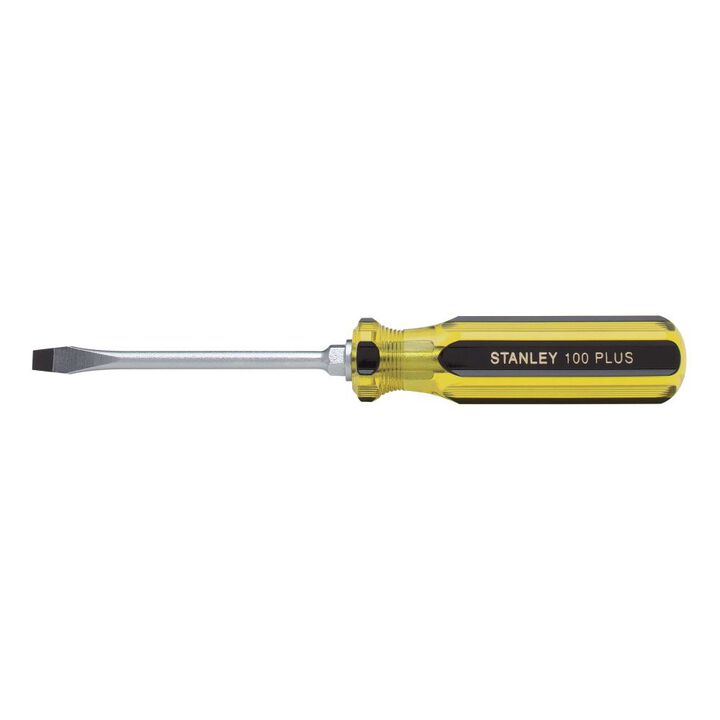 Stanley 100 PLUS Screwdriver Standard Slotted Tip 1/4 in x 4 in
