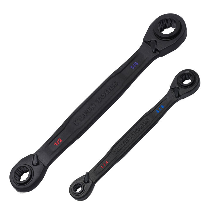 Klein Tools SAE Ratcheting Quad Wrench Set 2 Piece